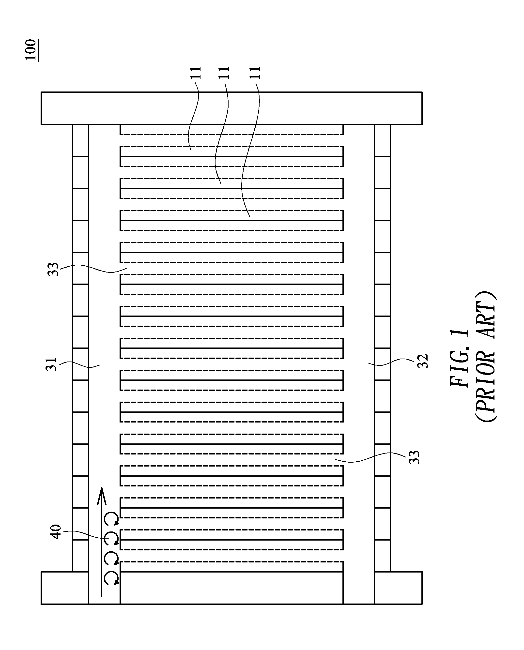 Fuel cell stack with uniform gas distribution in main flow channels thereof