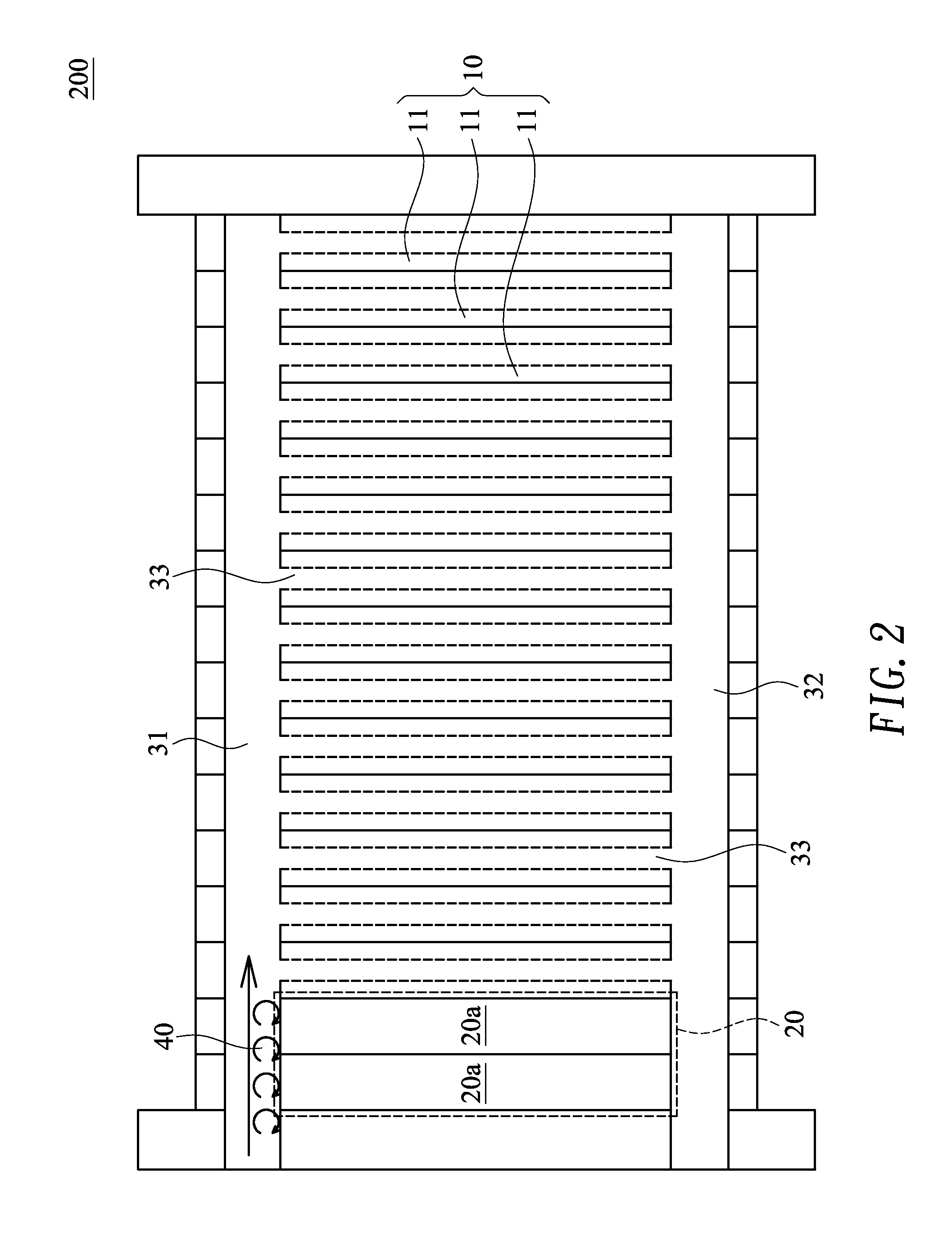 Fuel cell stack with uniform gas distribution in main flow channels thereof