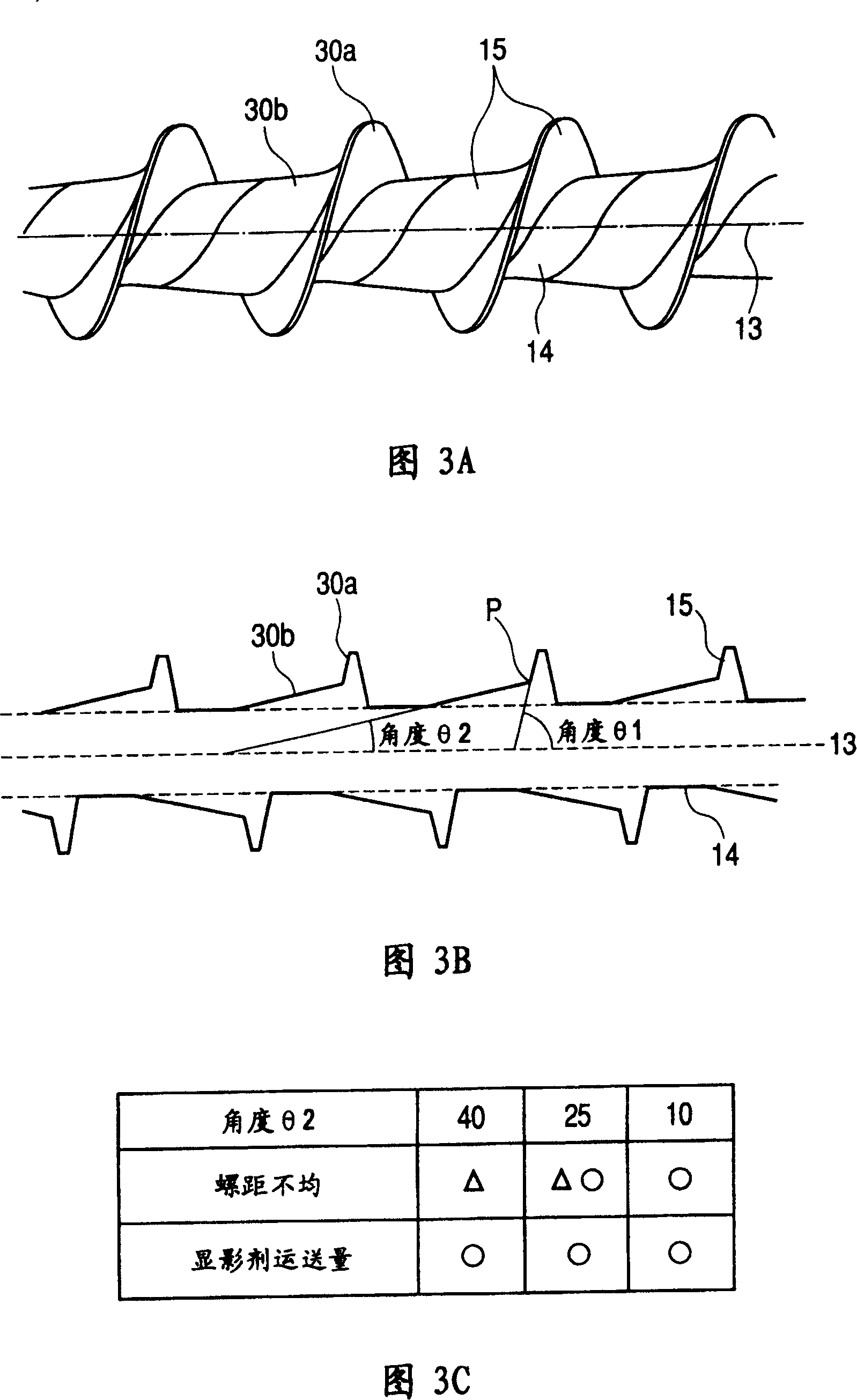 Developing apparatus with developer transporting screw