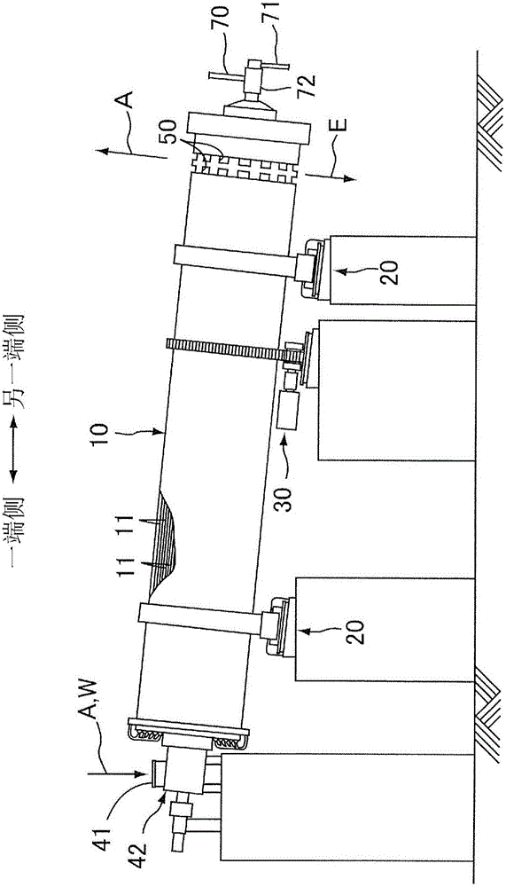 Horizontal rotary dryer