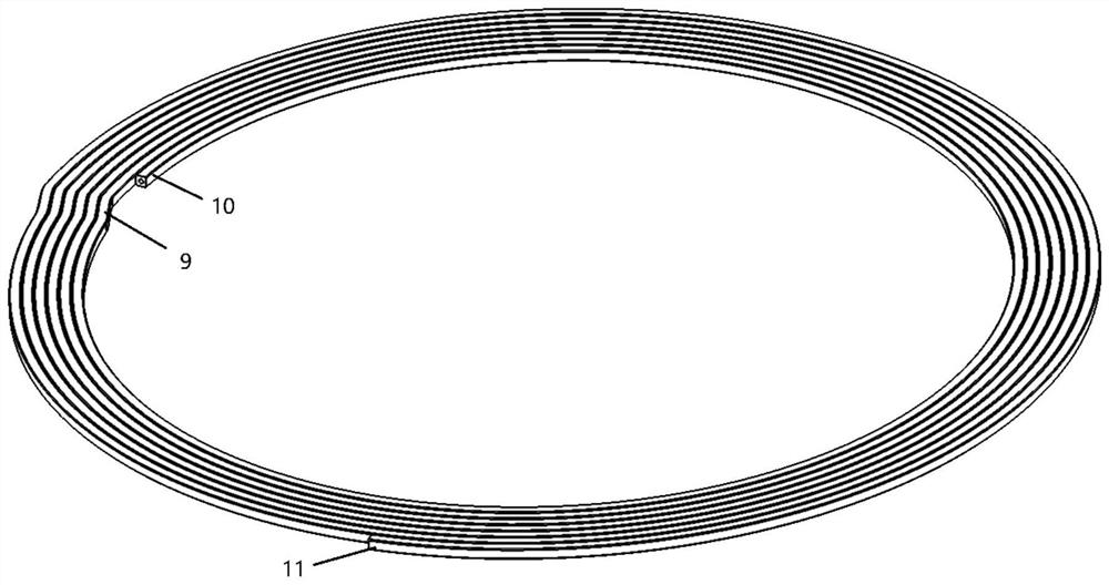 Large-diameter polar field coil wound by hollow rectangular copper conductor and winding method