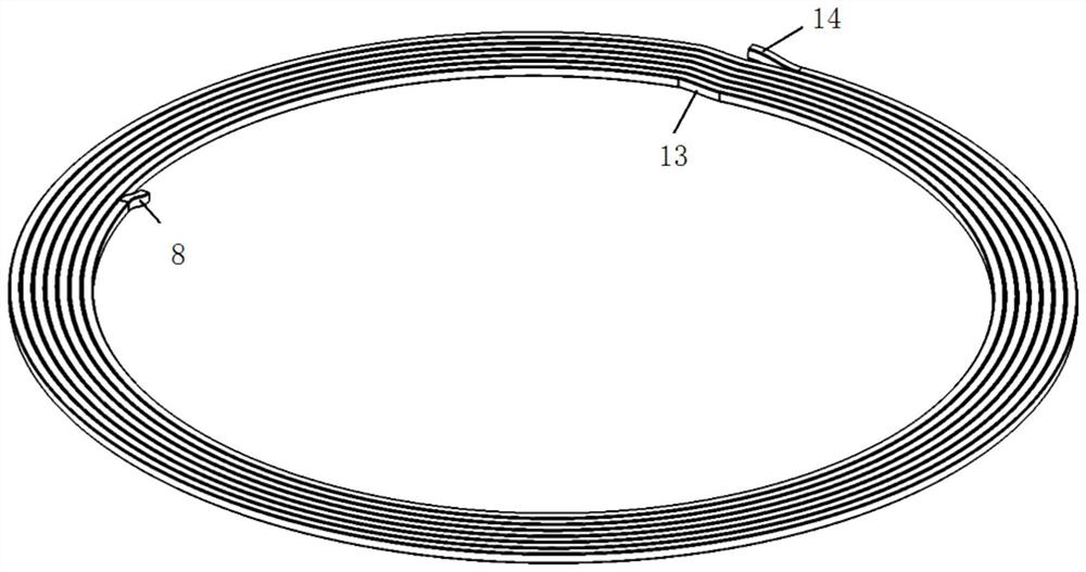 Large-diameter polar field coil wound by hollow rectangular copper conductor and winding method