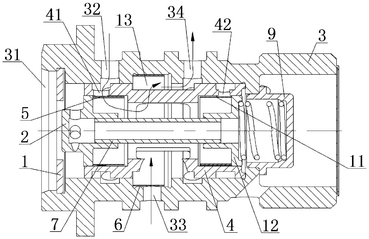 Longitudinal loop energy-saving type oil control valve