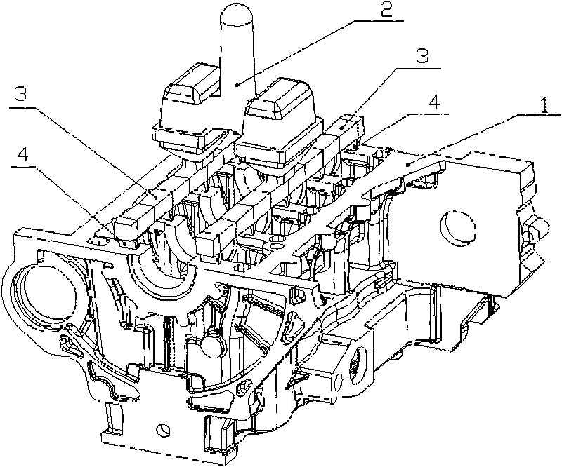 Cylinder block casting device and method