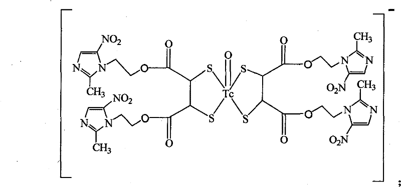 &lt;99m&gt;tc marked dimercapto succinate metronidazole esters complex and preparation method and use