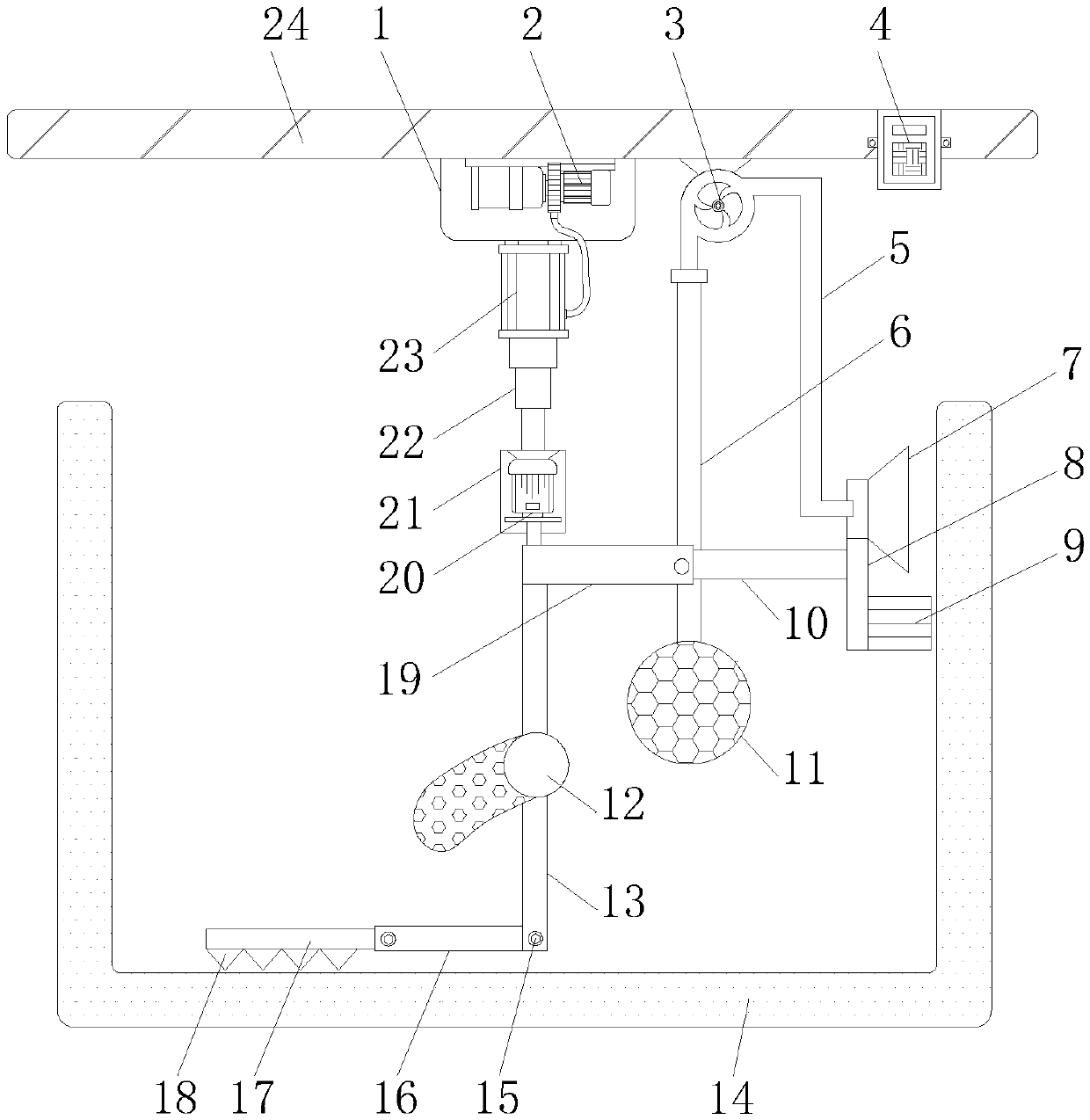 Sewage treatment pond with convenient-to-clean inner wall