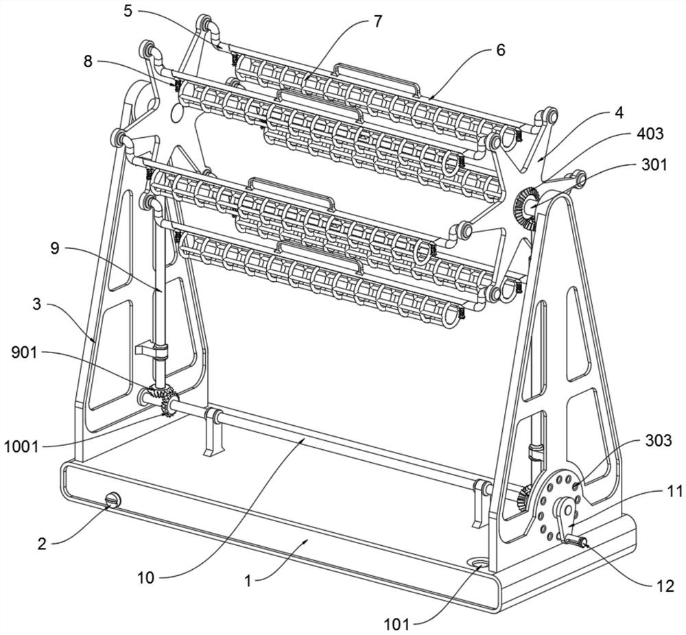 Outdoor self-clamping anti-toppling drying rack for cloth for garment processing