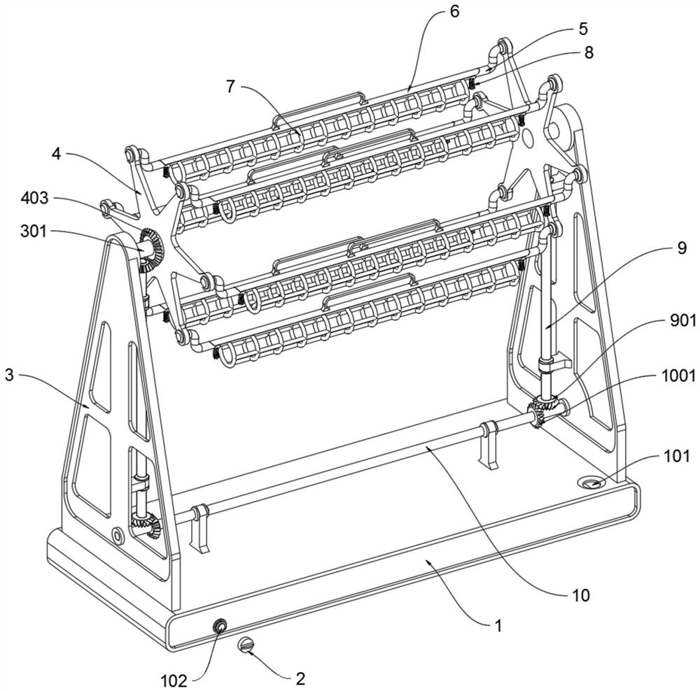 Outdoor self-clamping anti-toppling drying rack for cloth for garment processing