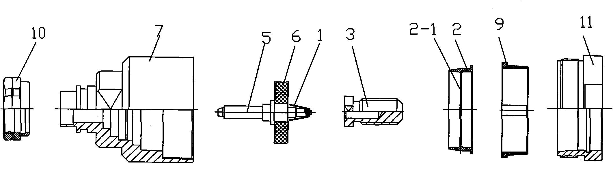 Double wedge type radio frequency connector