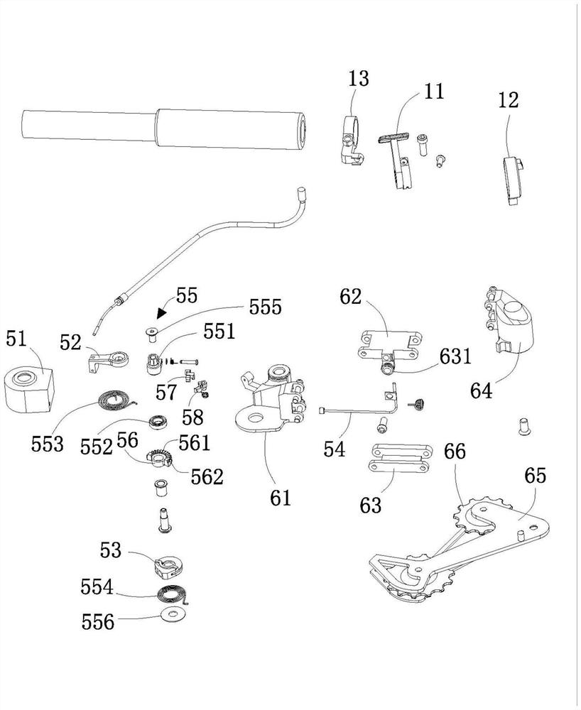 Rear-mounted precise speed changing and gear shifting device based on line transmission