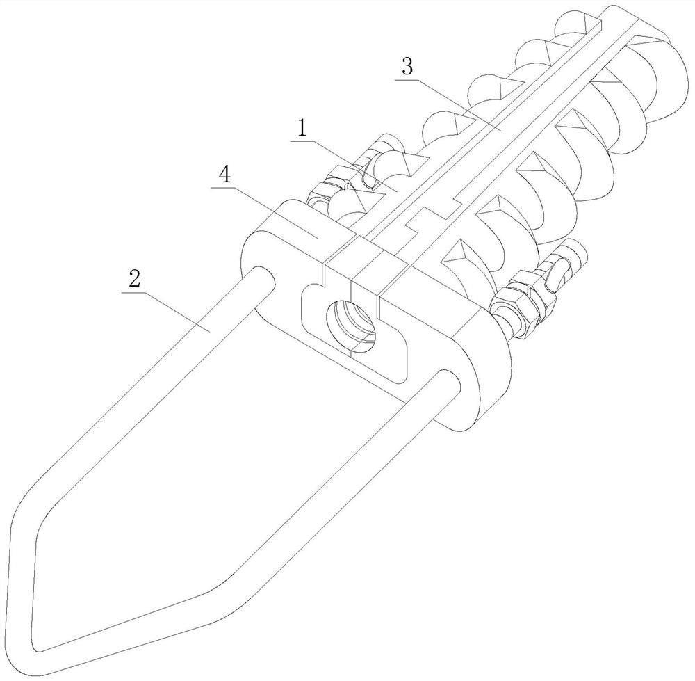 Strain clamp capable of improving anti-corrosion and self-closing effects and preparation method thereof