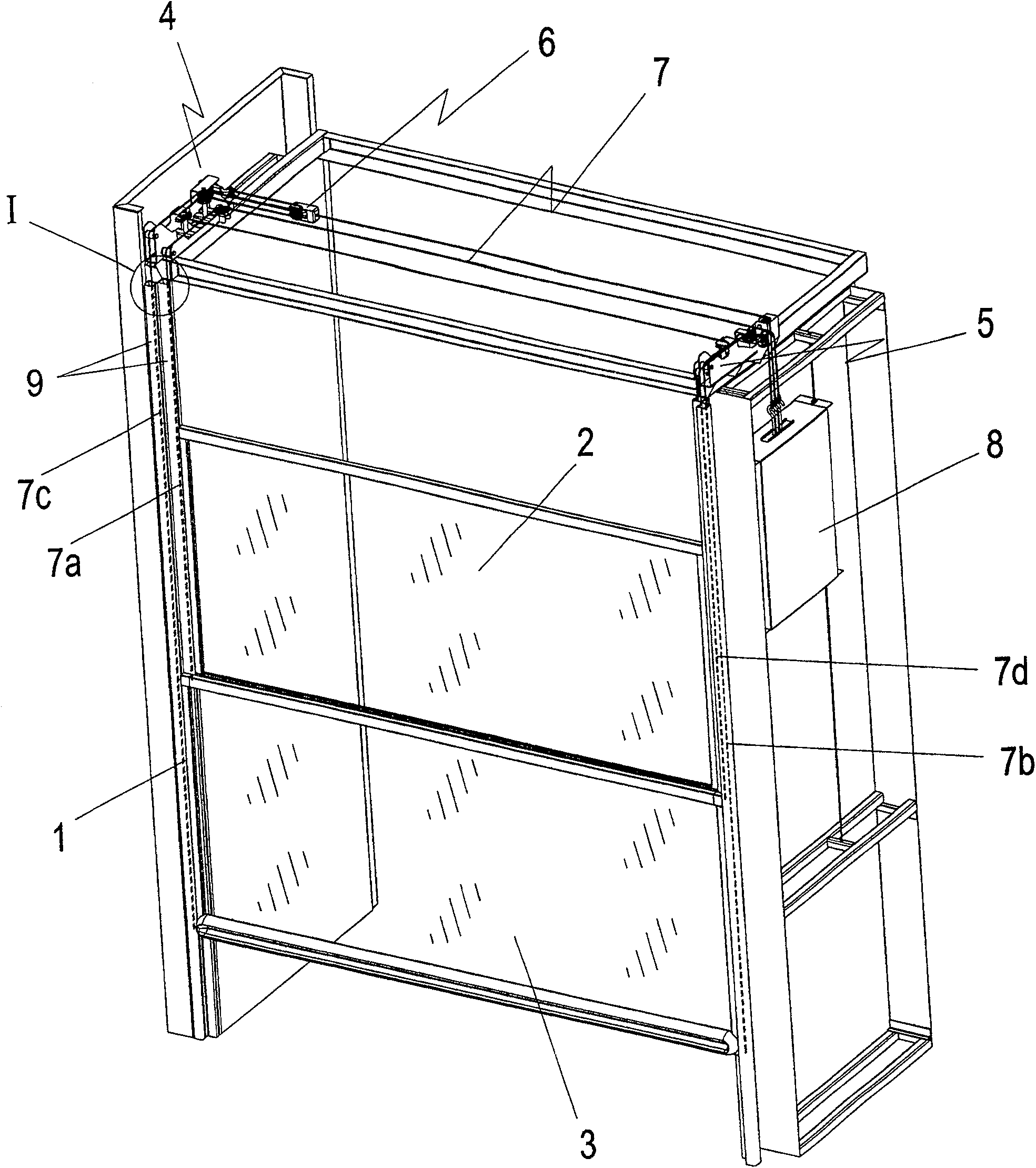 Interlock double-damper mechanism for smoke discharging cabinet