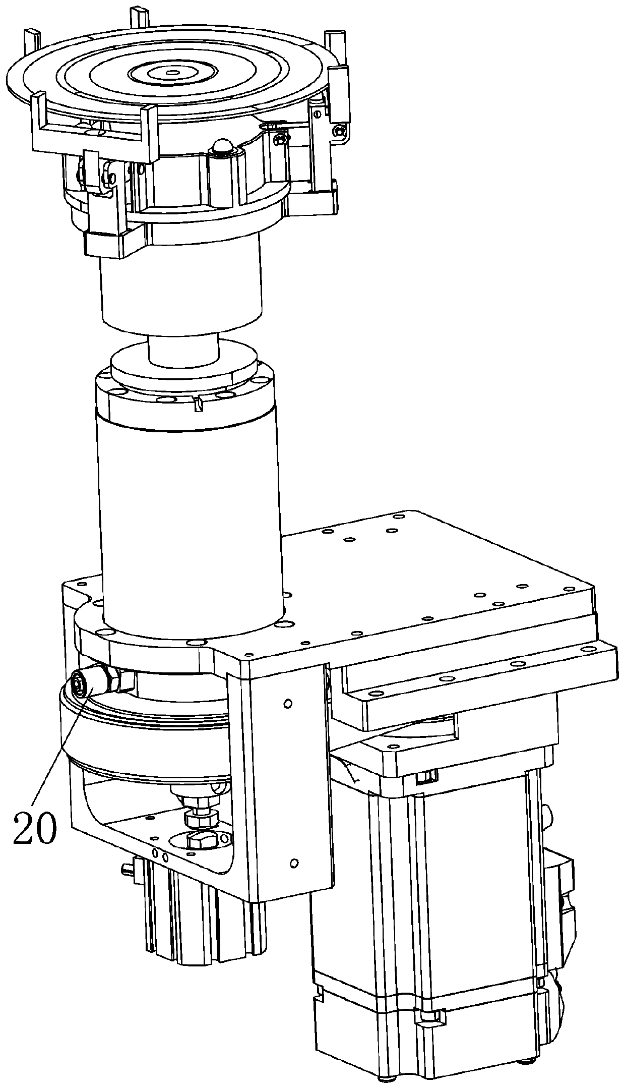 Glue removing machine clamping spindle