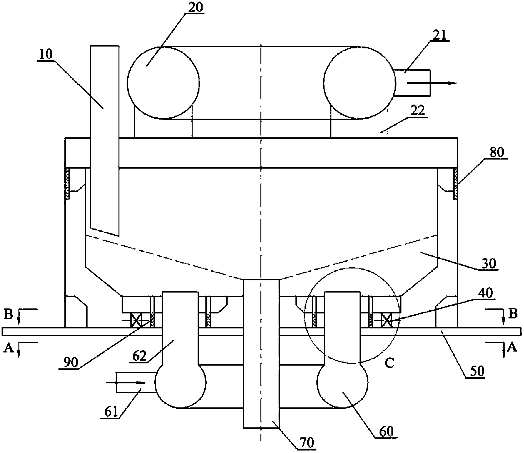 Rotary heating device