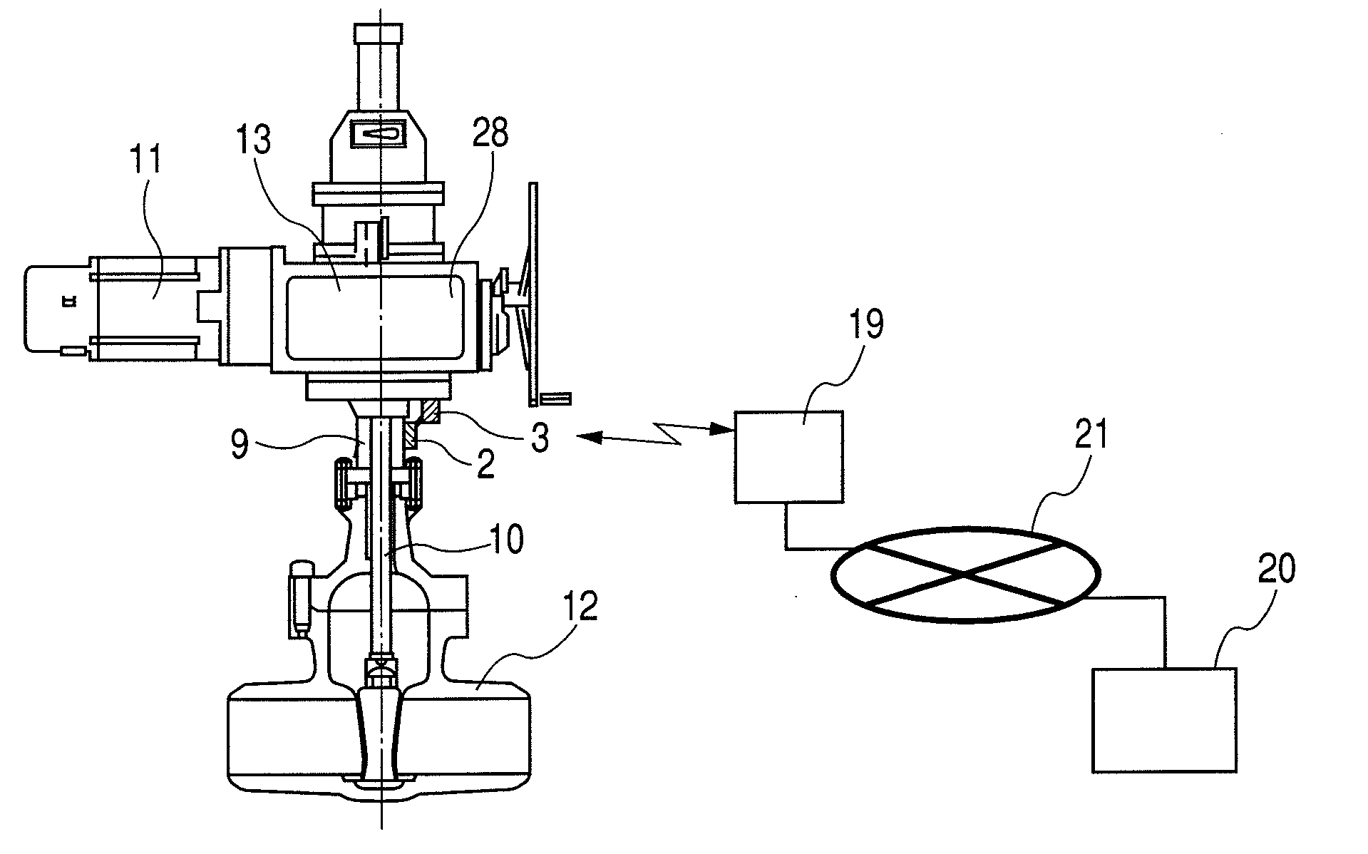 Monitoring system for valve device