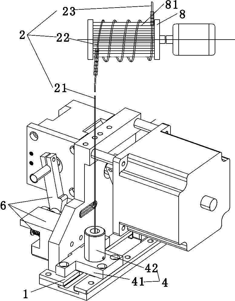 Embroidered bead feeding device and method