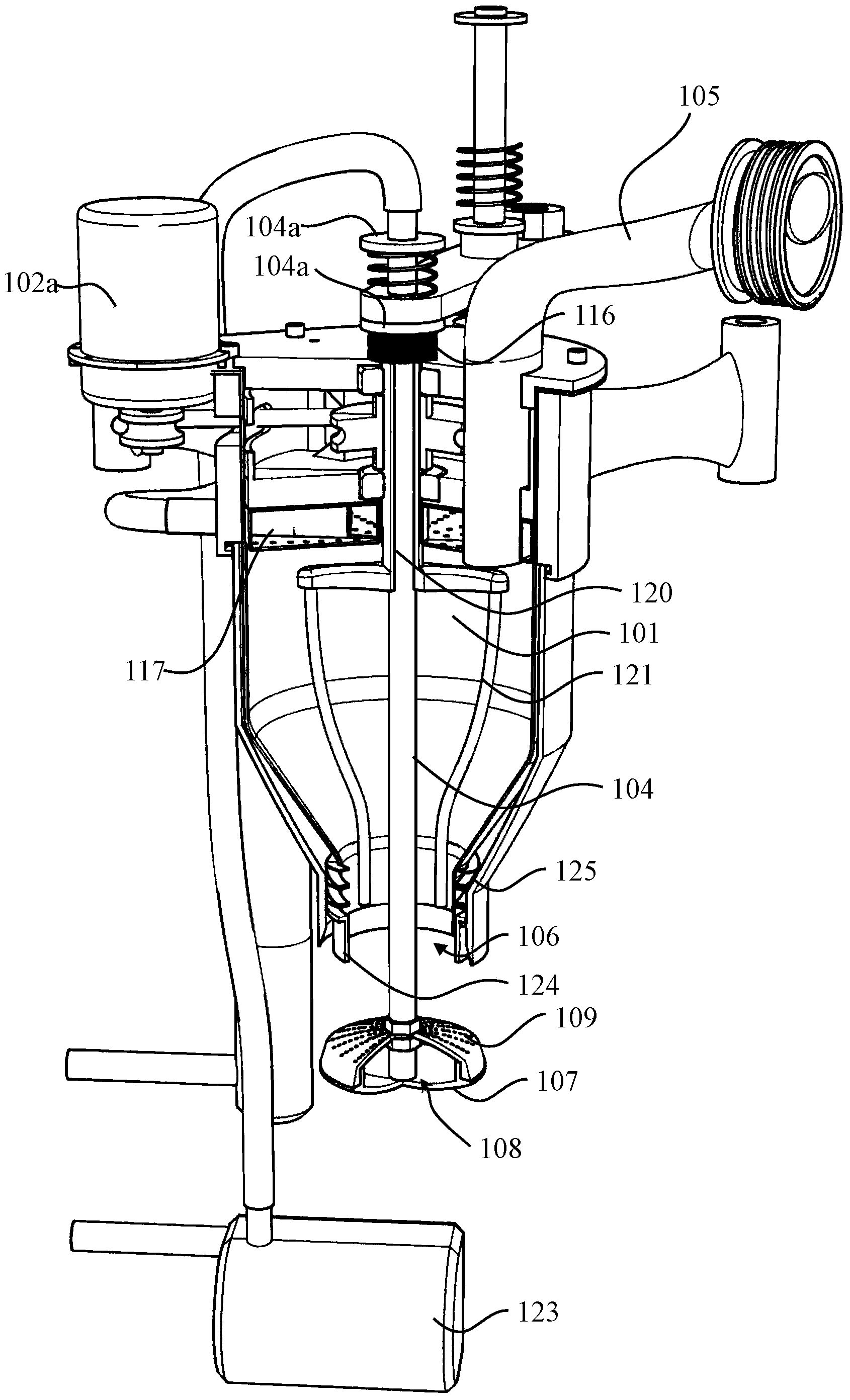Rice washing device and automatic electric cooker installed with the rice washing device