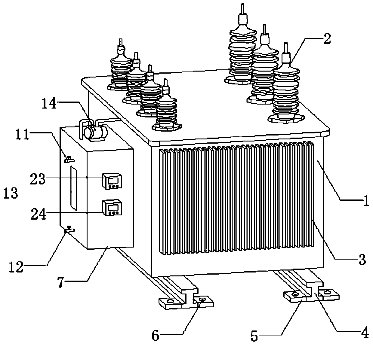 Transformer capable of controlling temperature and dissipating heat
