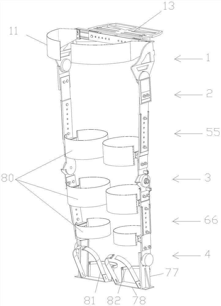 Passive lower limb exoskeleton with load conduction and walking energy saving functions