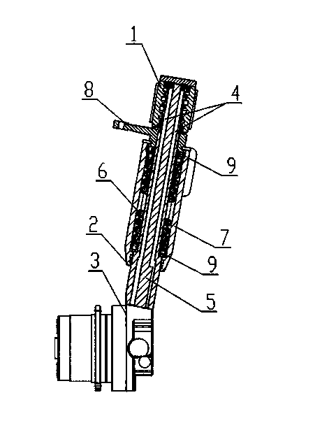 Hydraulic driving device with shock absorber