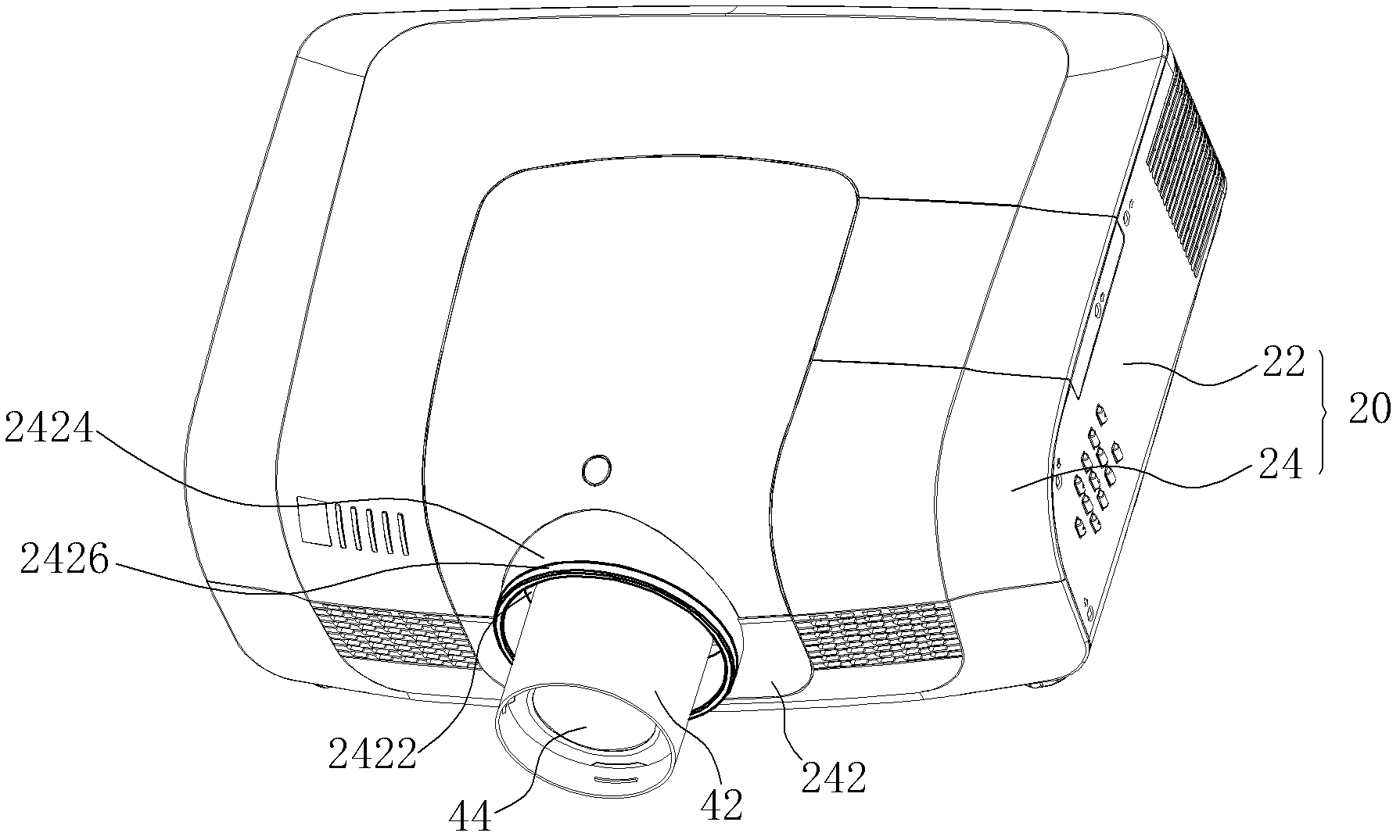 Projector and anti-dust device thereof
