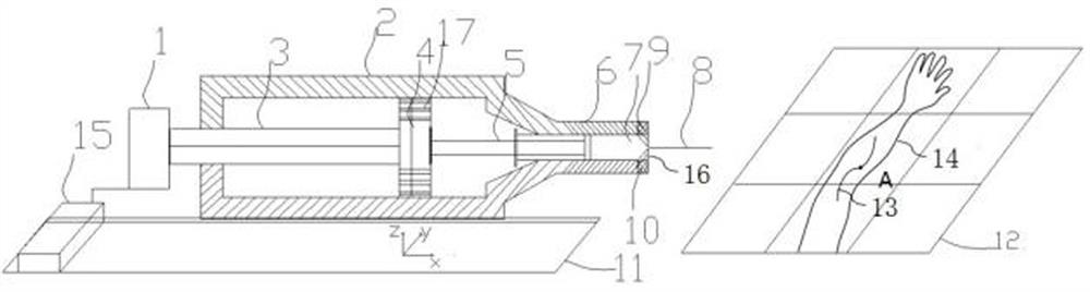 An injection device and injection system for automatic intravenous injection