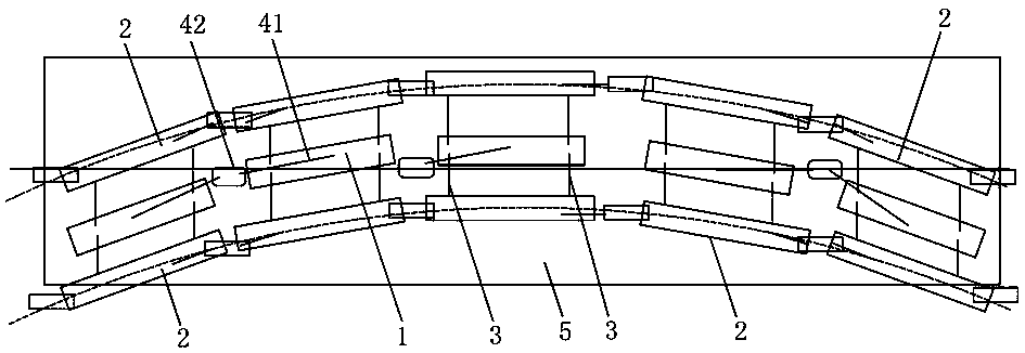 A suspension frame with a frameless traction linear motor in the middle and a magnetic levitation train