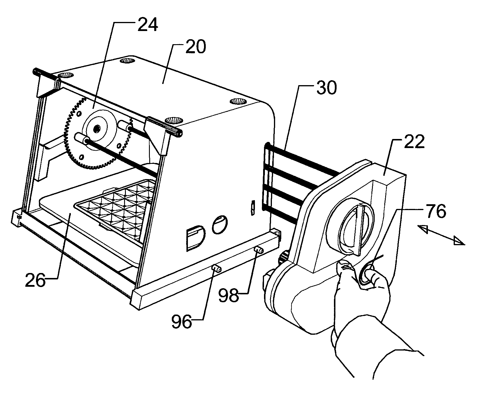 Enclosed rotisserie with detachable electronic components