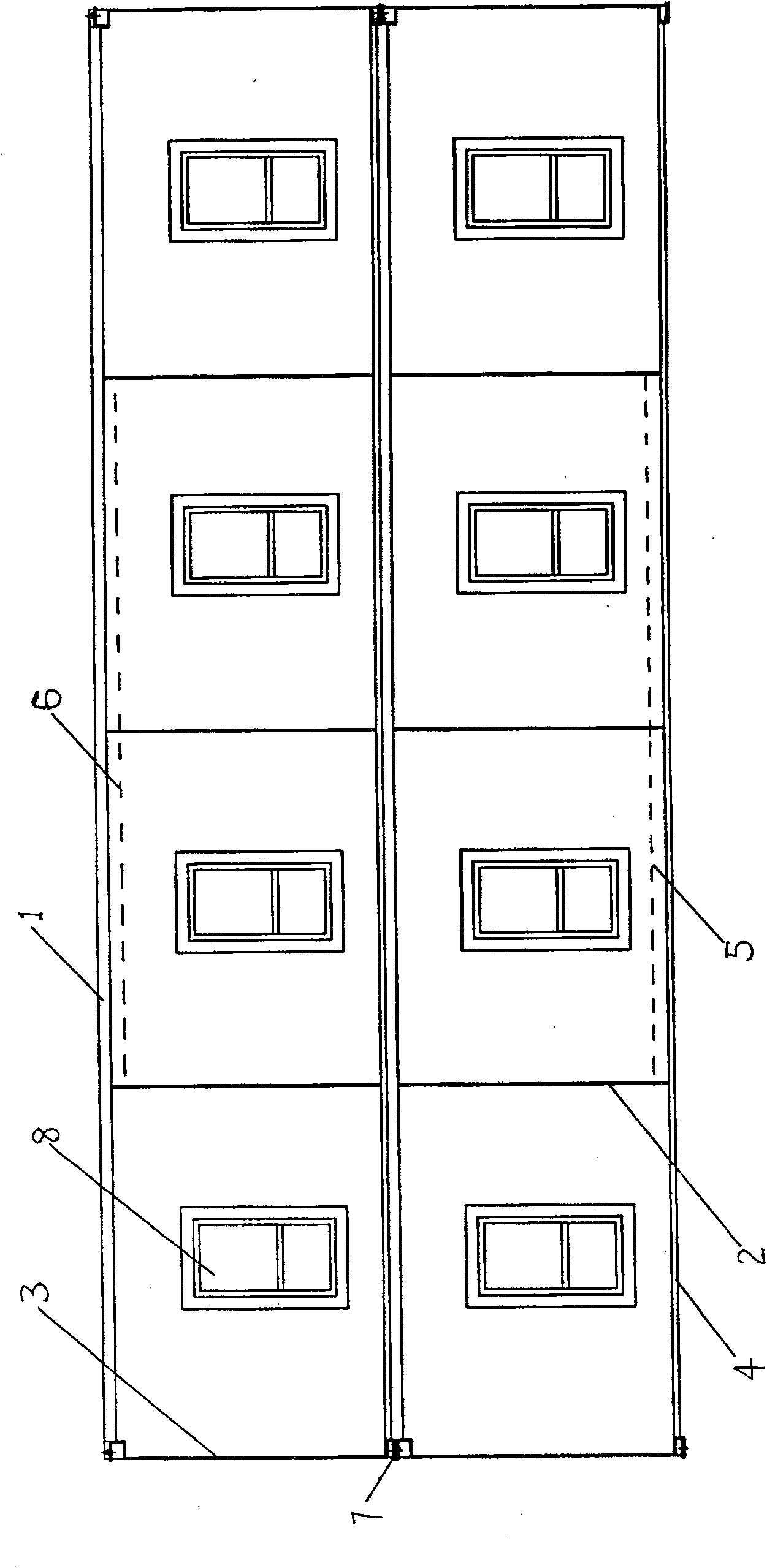 Chamber type combined light residential building