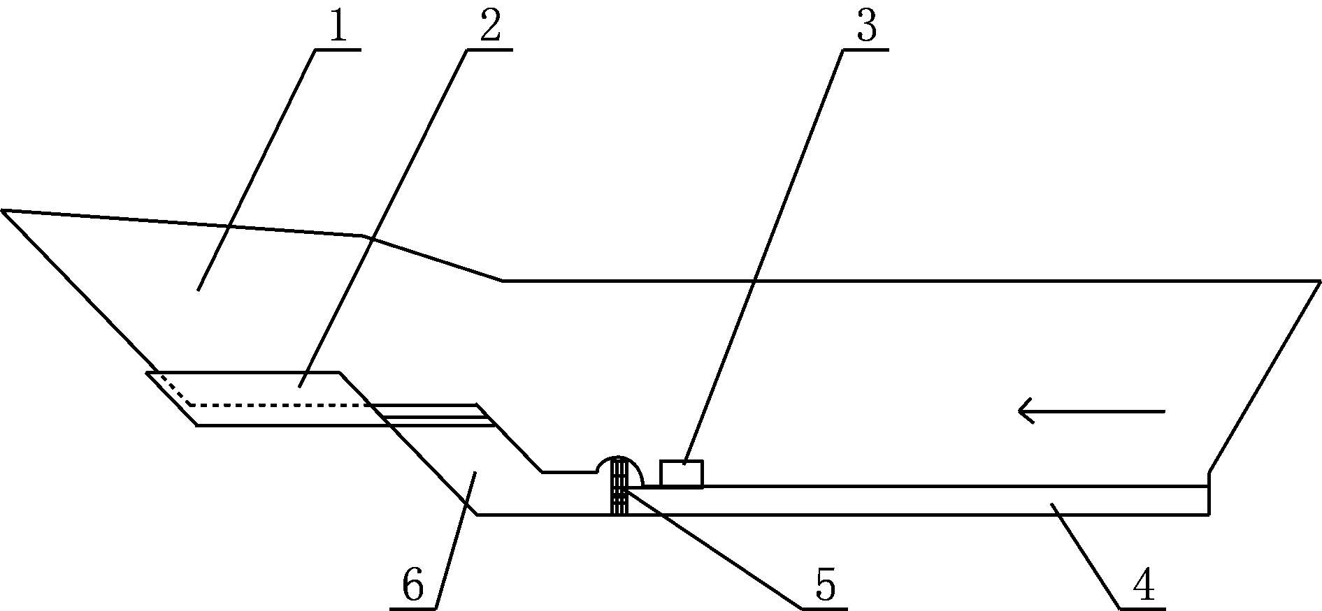 Speeding ship with impeller installation arched space