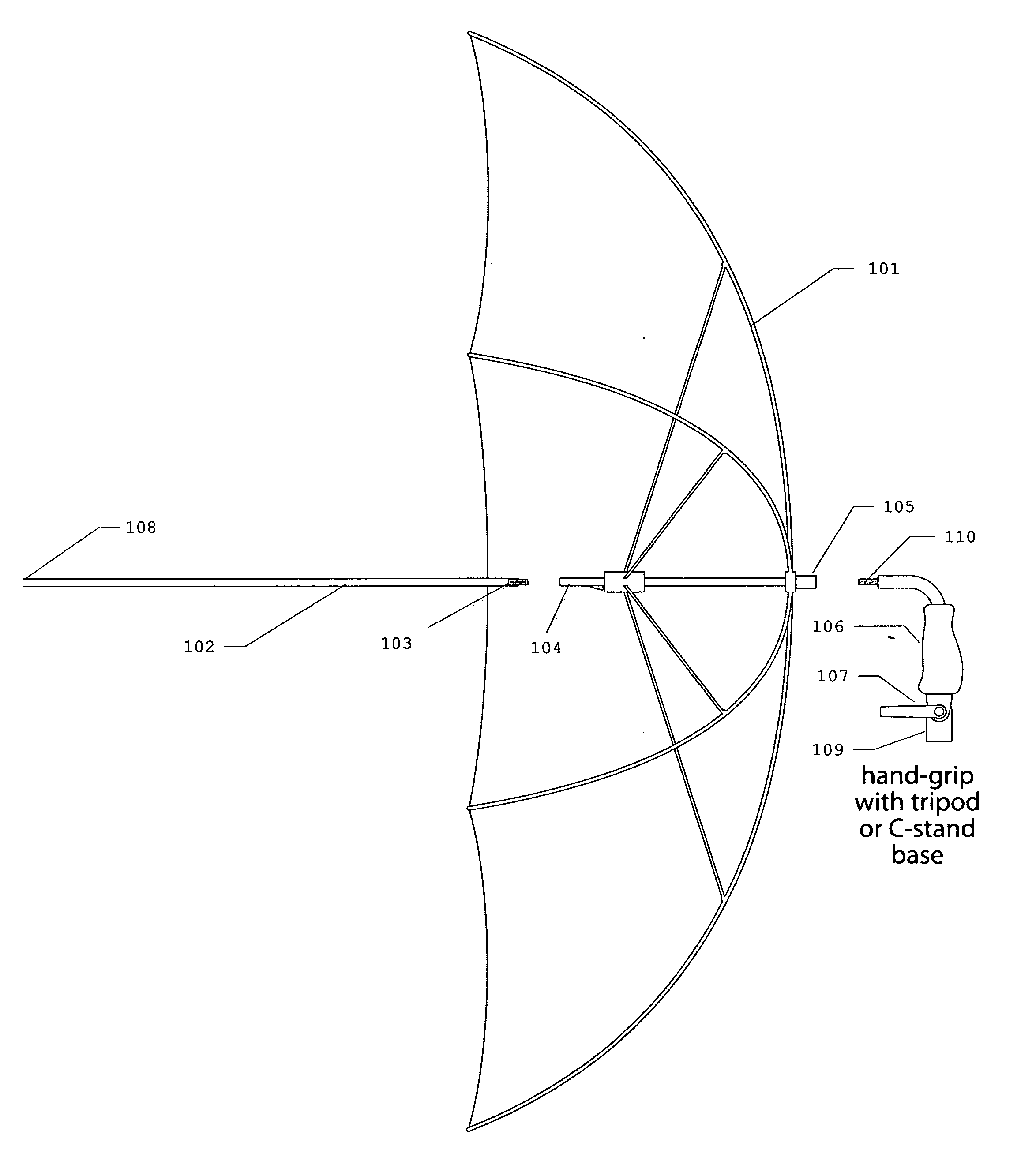 Apparatus to provide a multi-purpose reflective umbrella and lighting enhancement device for the purposes of providing illumination during still, motion, and video photography.