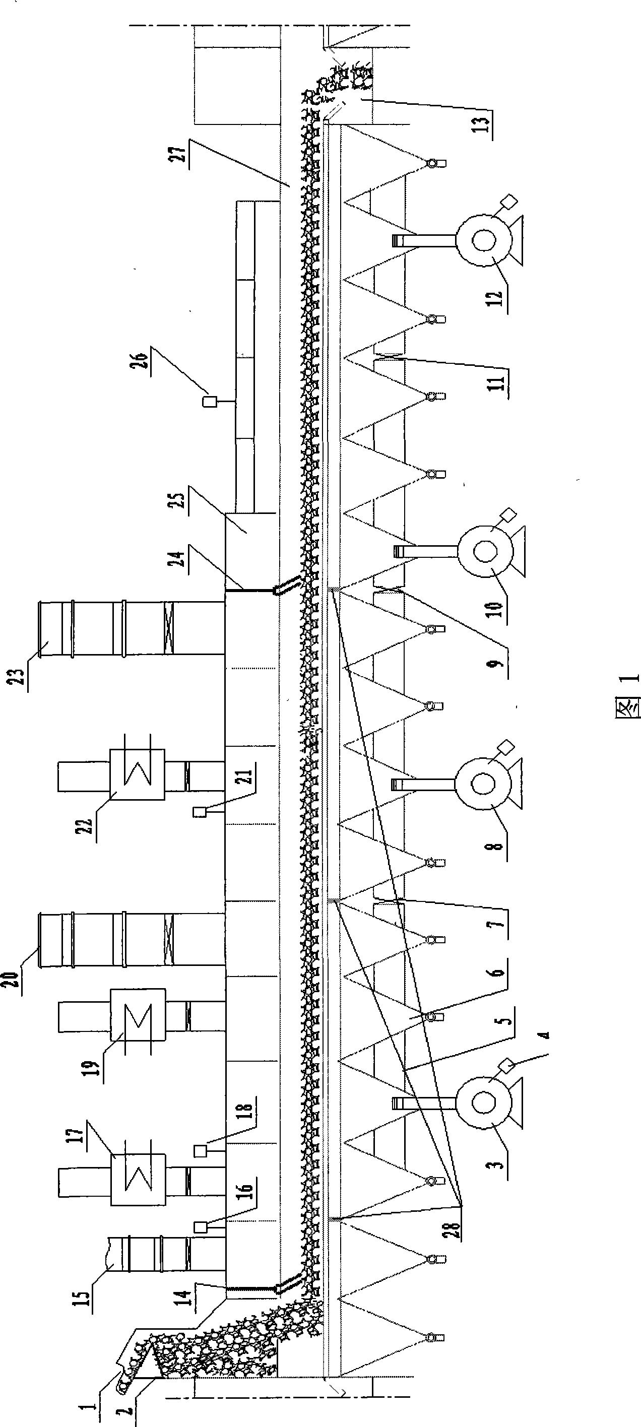 Control method for stabilizing and enhancing sintered ring cooling wind temperature while smelting steel