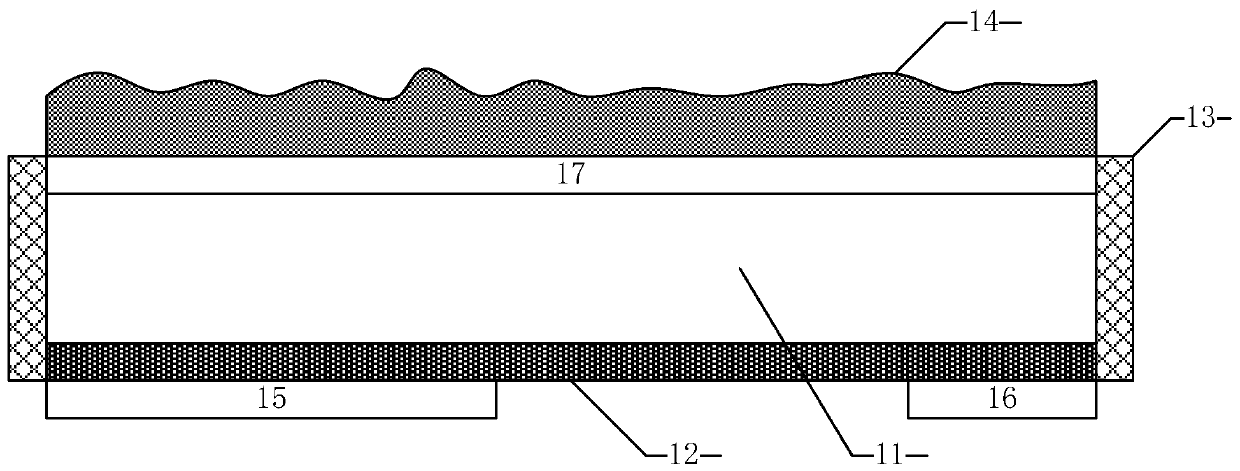 White-light LED chip with same spectrum in all directions and synchronous light attenuation and manufacturing method