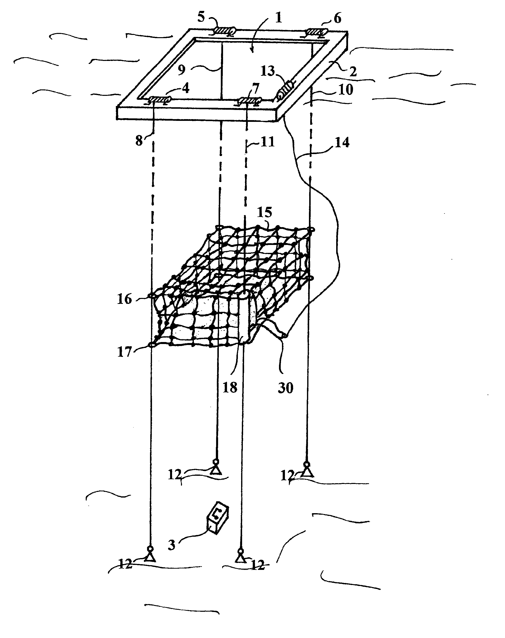 Device and method for raising sunken objects