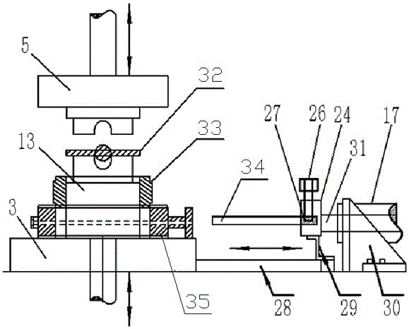 A butterfly valve assembly machine stem hydraulic automatic combination device and its combination method