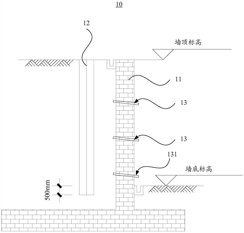 Retaining wall drainage method and retaining wall drainage system
