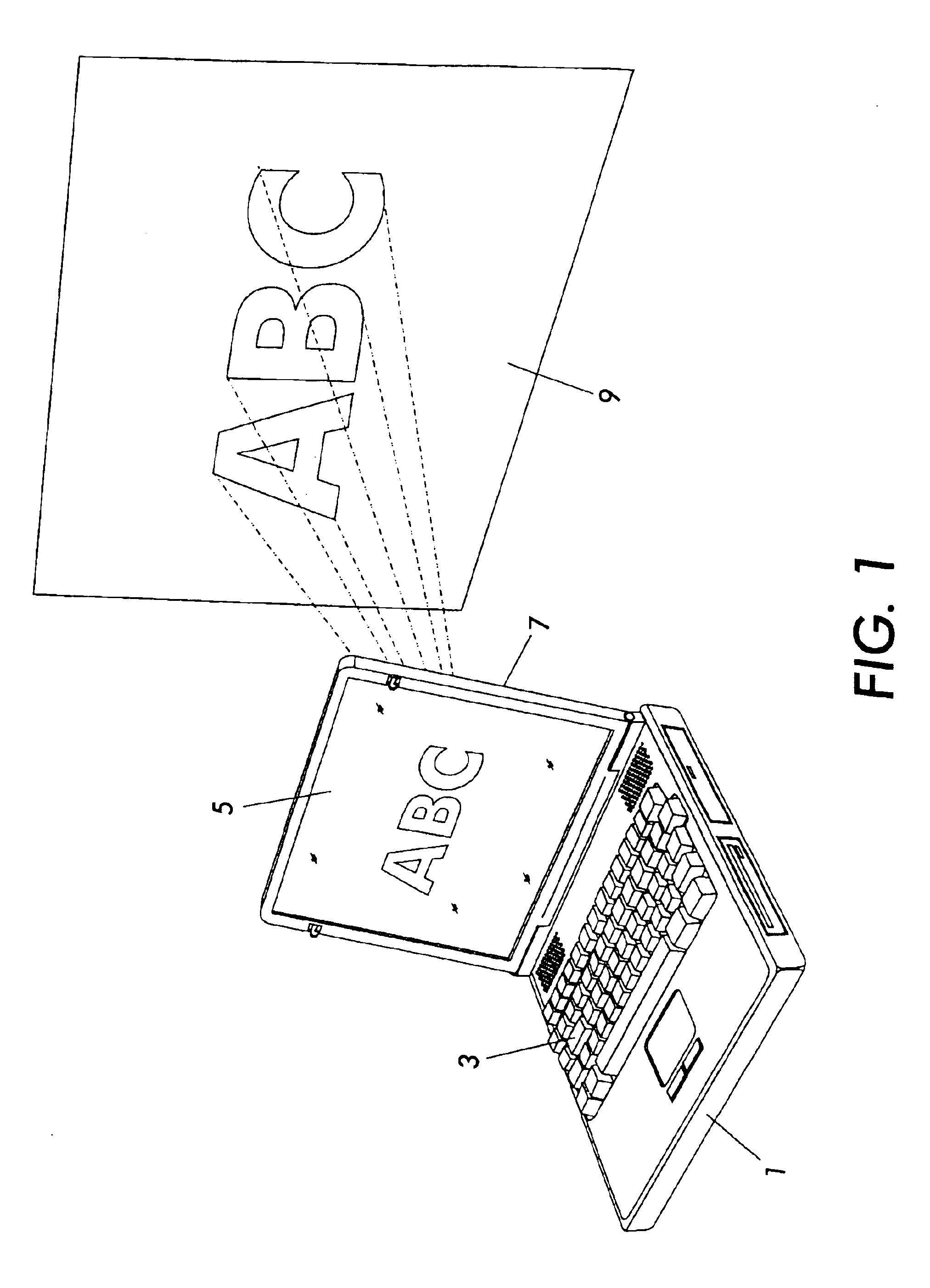 Portable personal computing device with fully integrated projection display system