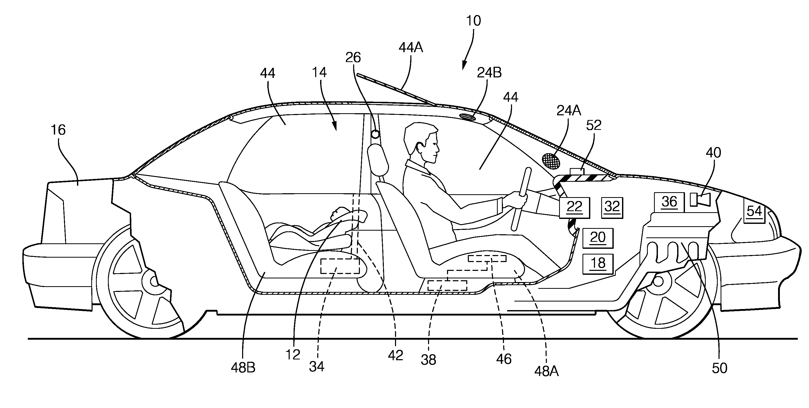 System and method to detect an unattended occupant in a vehicle and take safety countermeasures
