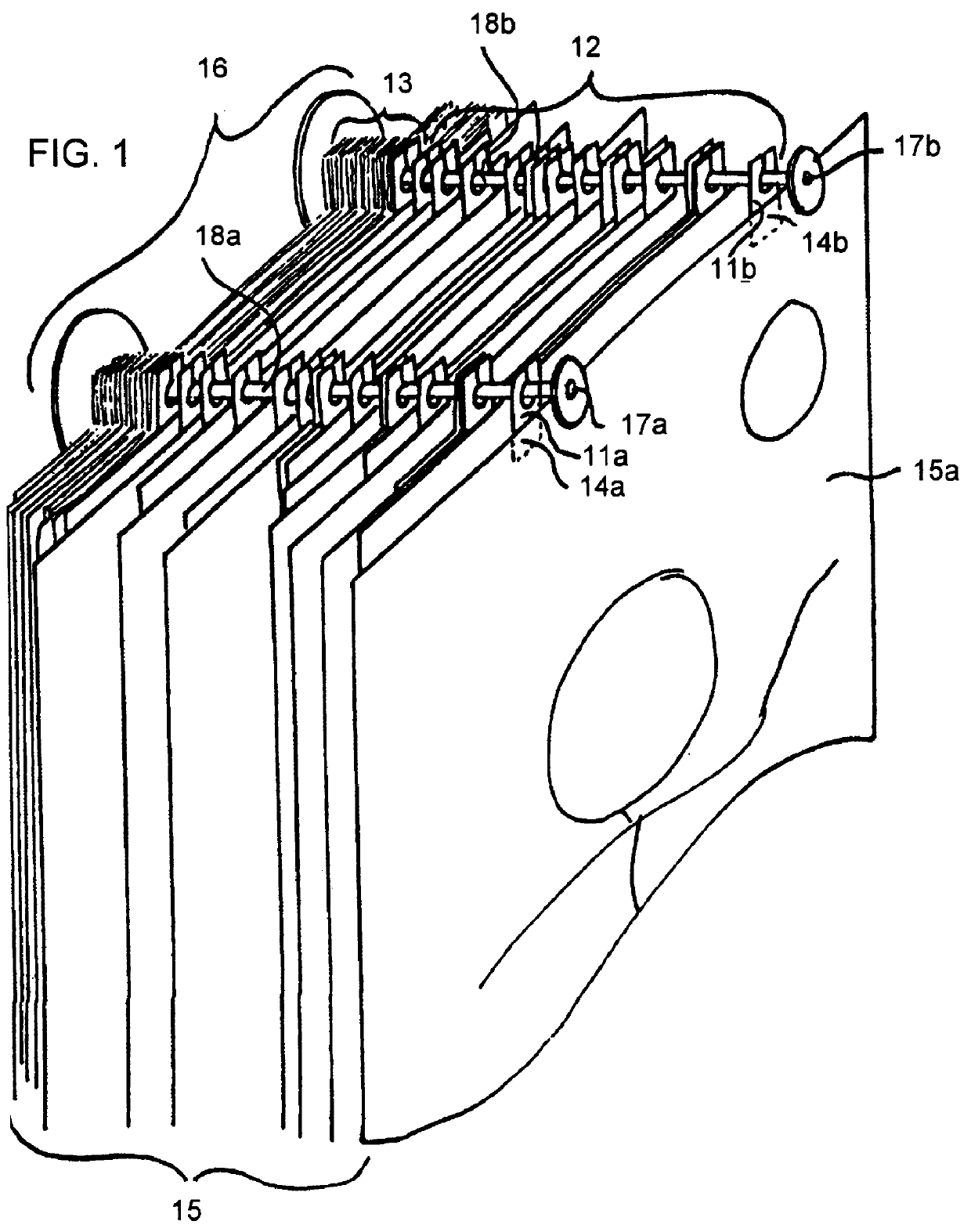 Support device for hanging sheetlike objects using thin support tabs