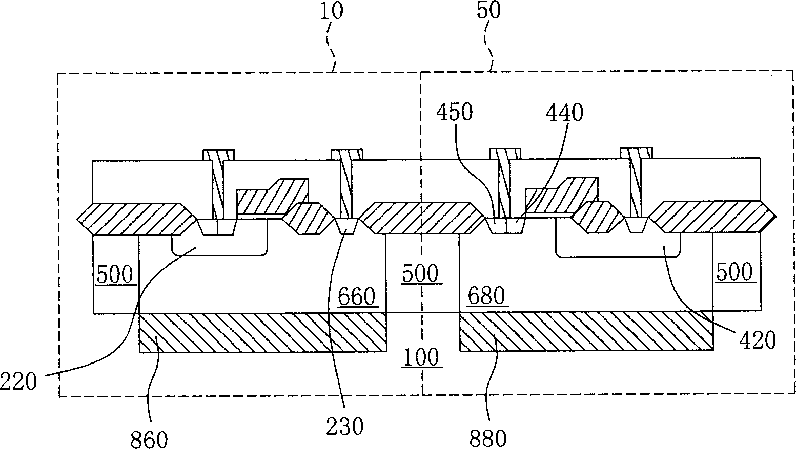 Metal oxide semiconductor field-effect transistor with isolating structure and its production