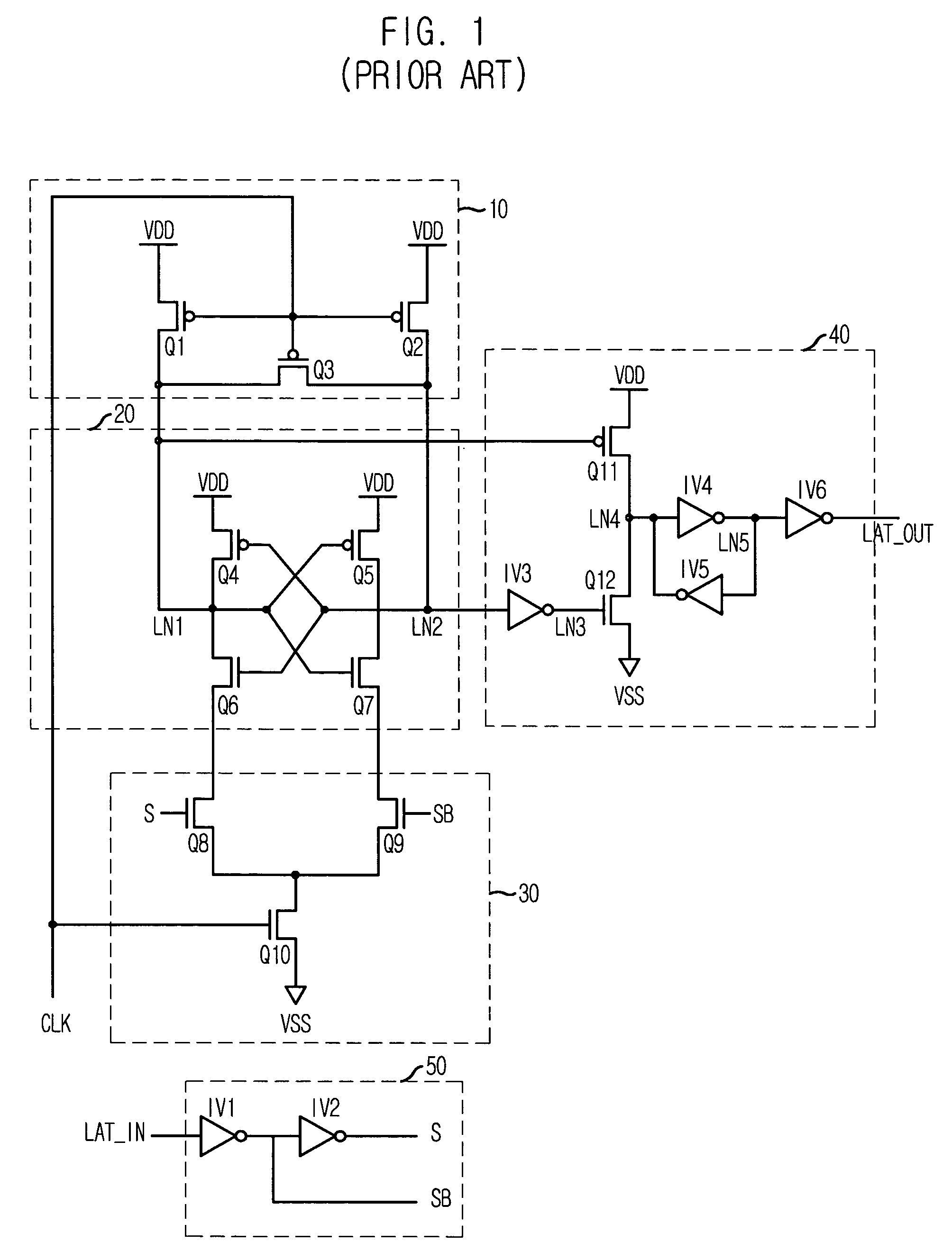 Data latch circuit of semiconductor device