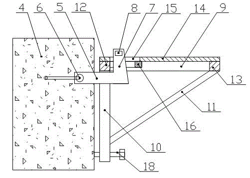 Hanging type stairwell operating platform mechanism and construction method thereof
