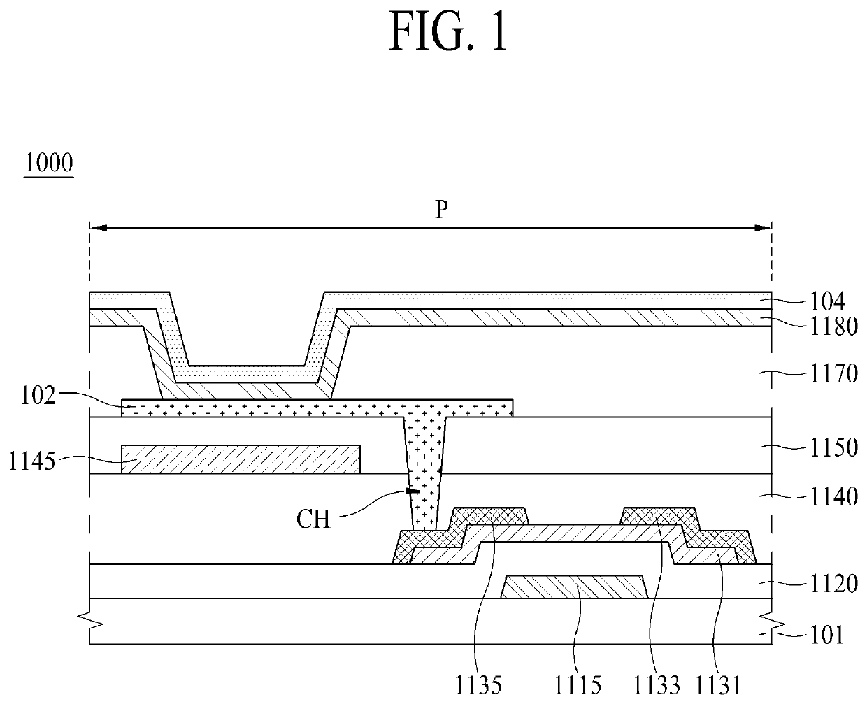 Organic light emitting display device (OLED) having p-type charge generation layer (CGL) formed between emissions stack