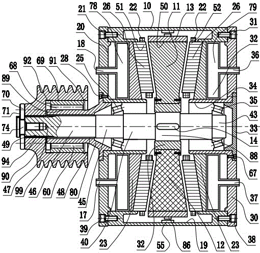 A chrome alloy disc type V-belt pulley motor