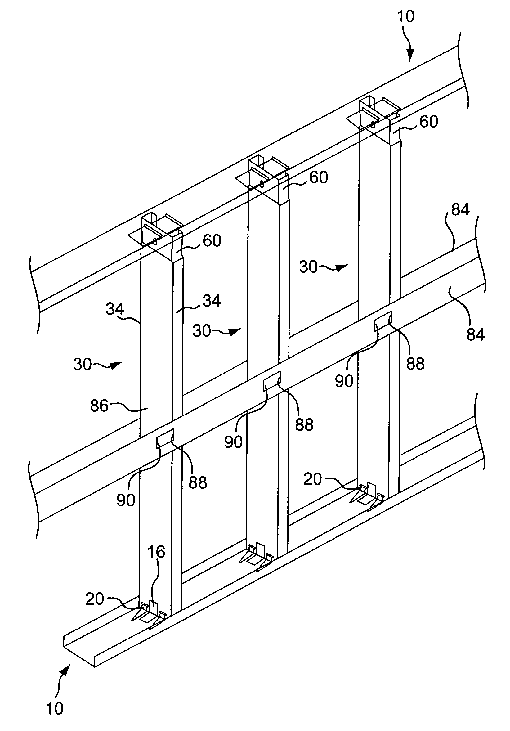 Modular metal wall framing system