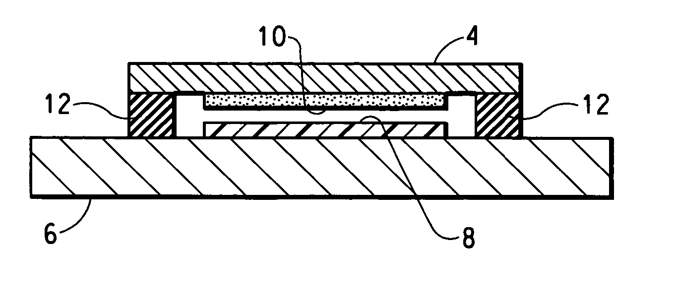 Method for adhering getter material to a surface for use in electronic devices