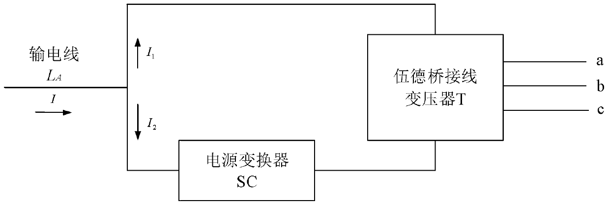 Single-phase to three-phase power supply system based on Wood bridge connection transformer