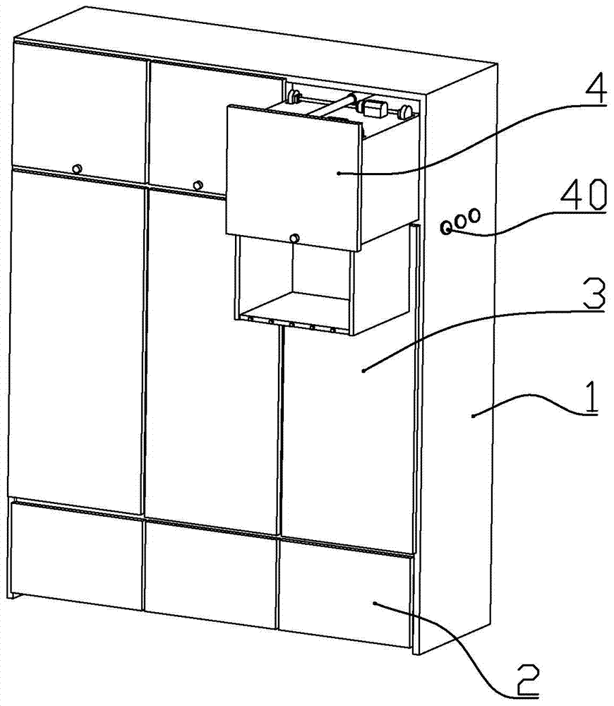 A kind of intelligent closet that is convenient for accessing items in high places