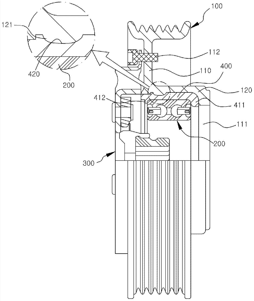 Compressor pulley assembly and method for manufacturing same