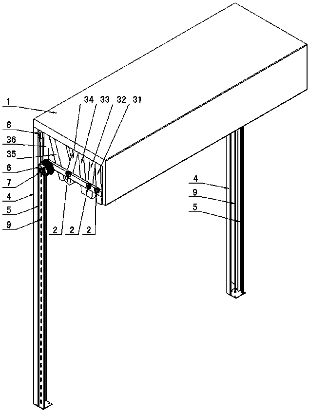 Upward sliding electric folding door